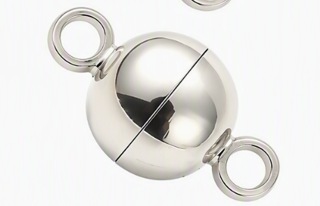 1st runt platinumfärgat magnetlås - 6mm